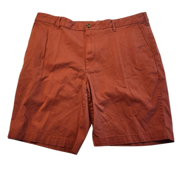 Izod Saltwater Shorts Stretch Flat Front Chino Size 36 - 9.5" Washed Red EUC - Picture 1 of 9